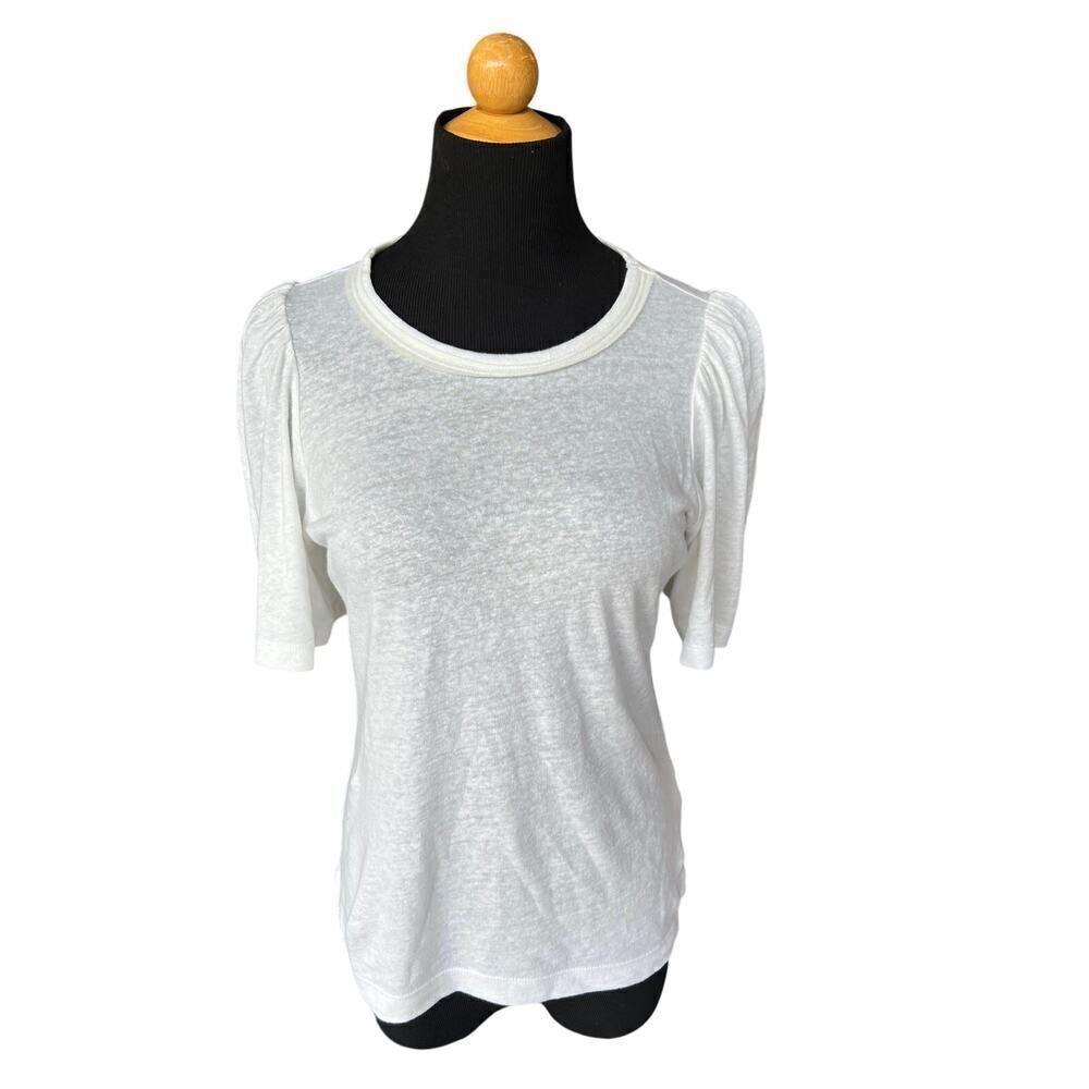 BROCHU WALKER SIZE XS WHITE SHOULDER PUFF SHIRT
